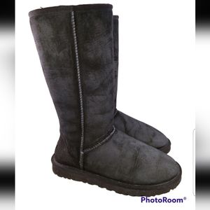UGG AUSTRALIA 5815 CLASSIC TALL BOOTS BLACK SUEDE WOMEN SIZE 37/6
